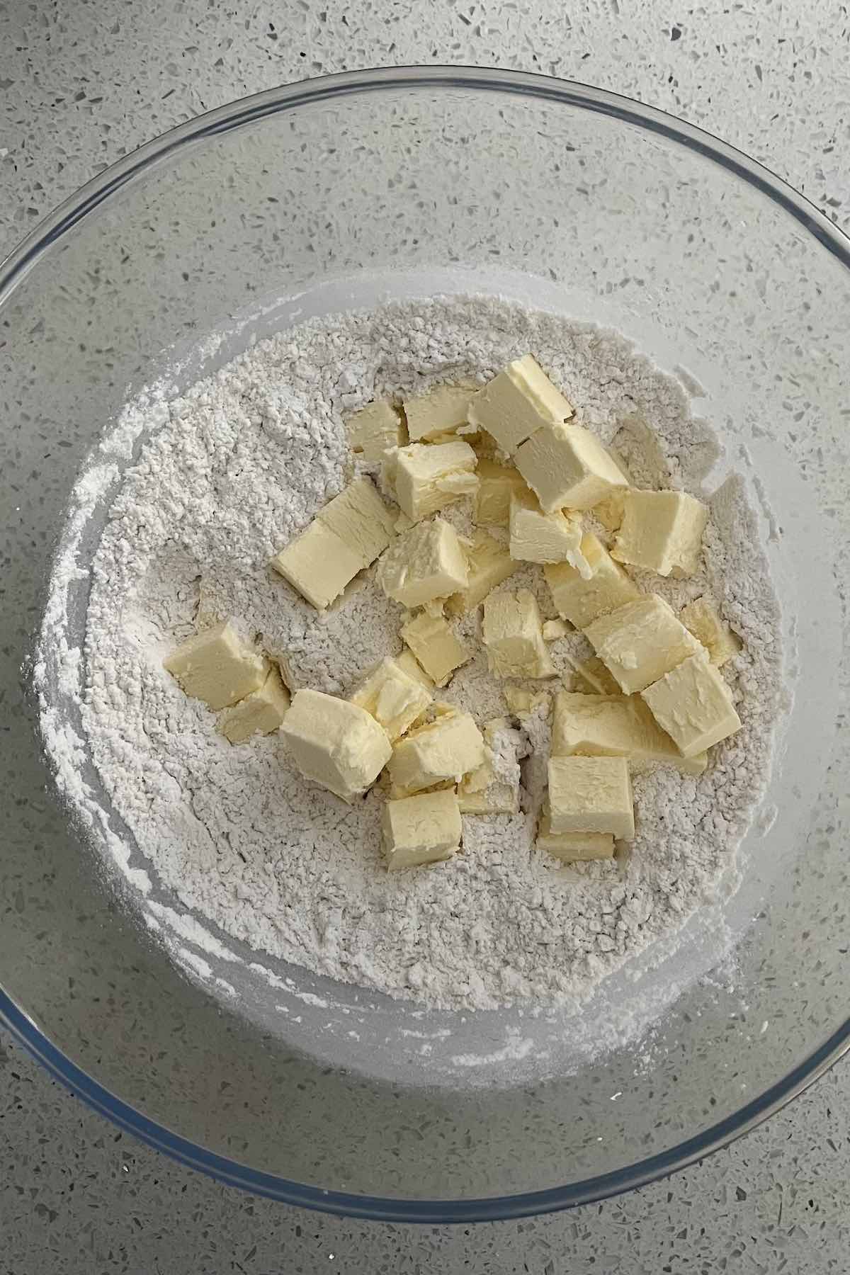 Butter added to the bowl.