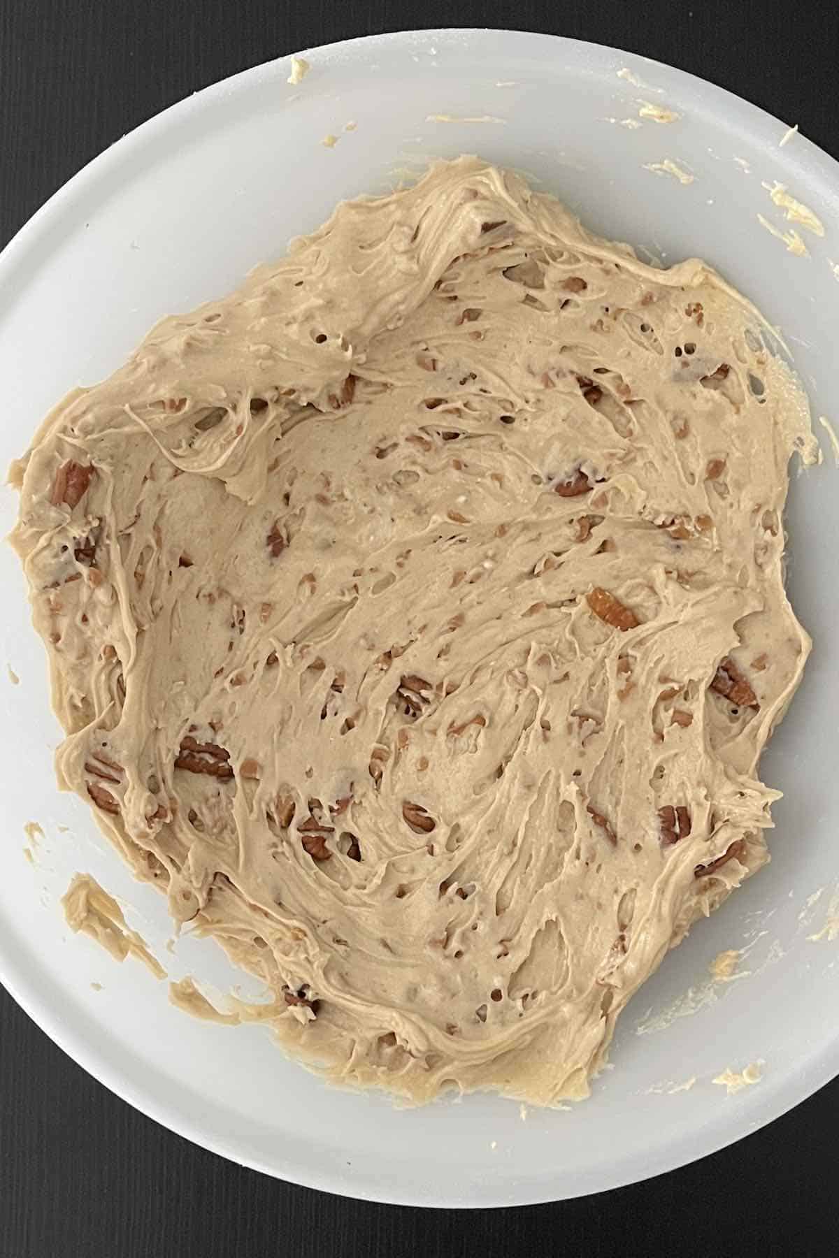 Pecans and toffee bits folded into the cookie dough.