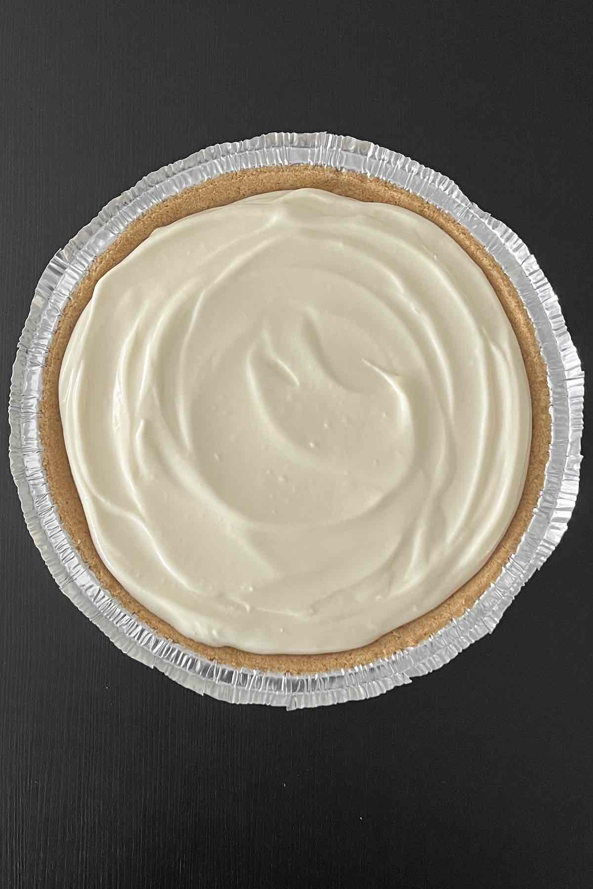 Pie filled with the pie filling.