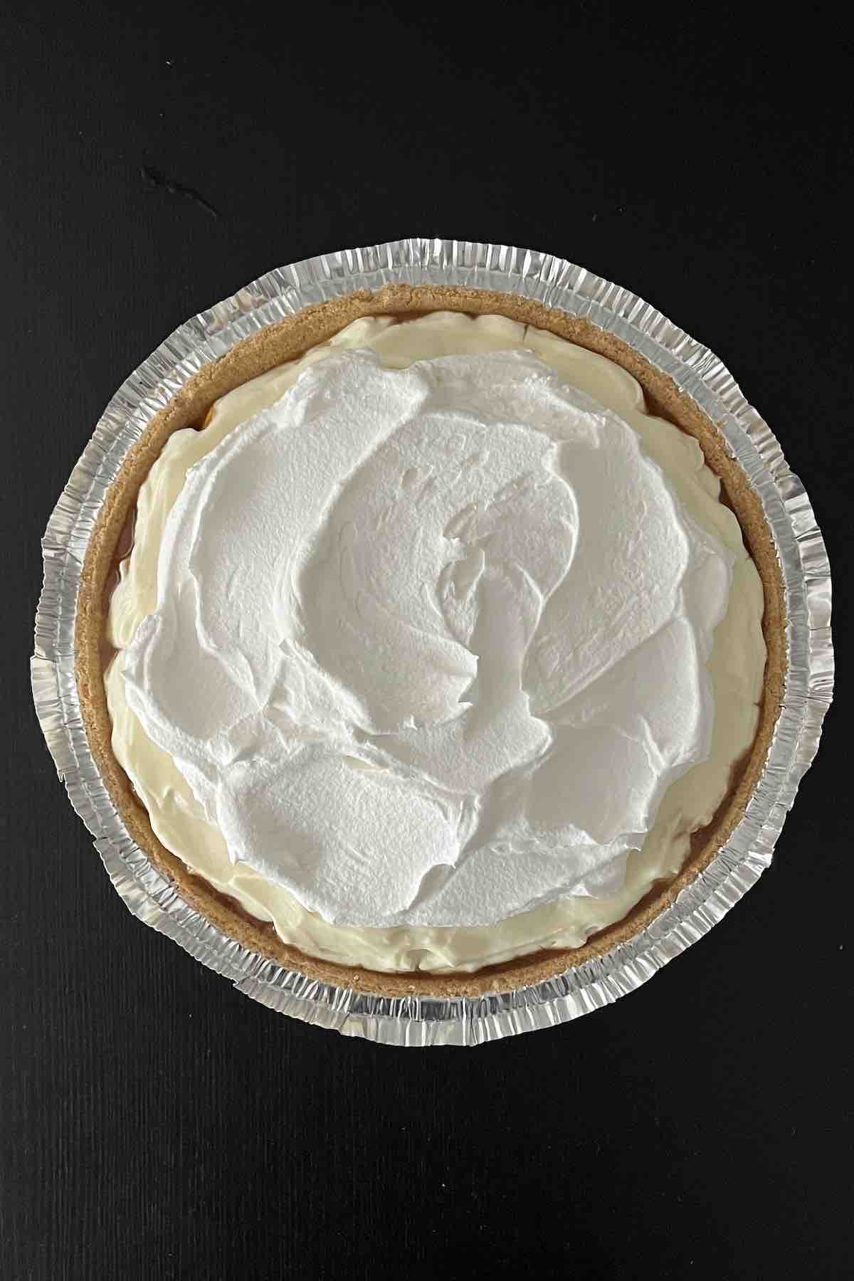 Cool whip topped on the pie.
